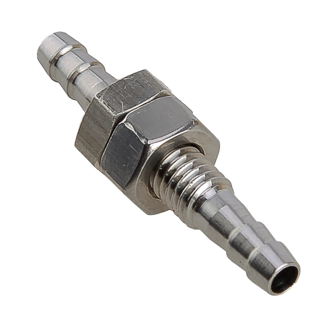 Adaptador de conector de tubo de lengüeta de manguera de mampara recta de acero inoxidable, 1/8 "en 4mm, plateado