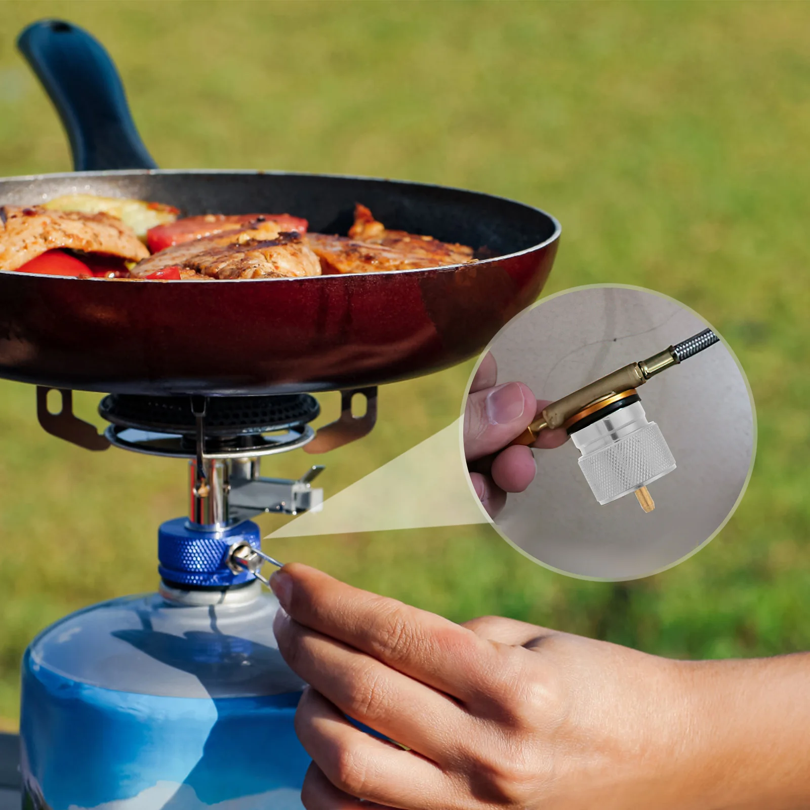 Durable Propane Tank Adapter Professional Gas Tank Converter for Camping Picnic Burner Lightweight Easy to Carry