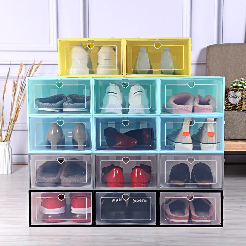 

3 pieces per set of plastic shoes sorting storage box dust-proof and moisture-proof household goods shoe box flip drawer shoe ca