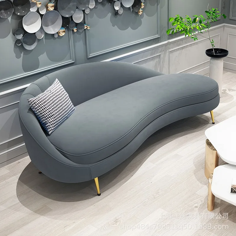 ML Light luxury simple small apartment bedroom living room concubine chair sofa arc flannel fabric lazy beauty couch