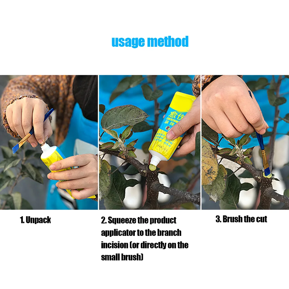 Tree Wound Bonsai Cut Paste Smear Agent Pruning Compound Sealer with Brush tree Bonsai plant effective seal wounds and grafts