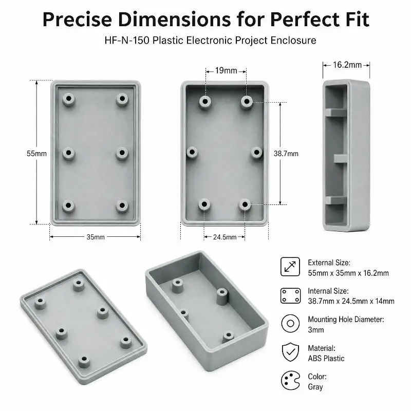 5Pcs Universal Module Installation Shell Waterproof Plastic Housing for Instrument Switch Power Box Home Circuit Renovation Use