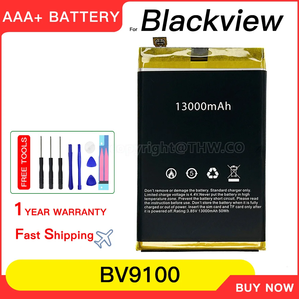 

Genuine 13000mAh BV9100 100% Original Battery For Blackview BV9100 High Quality battery mobile batteria batteries+free tools