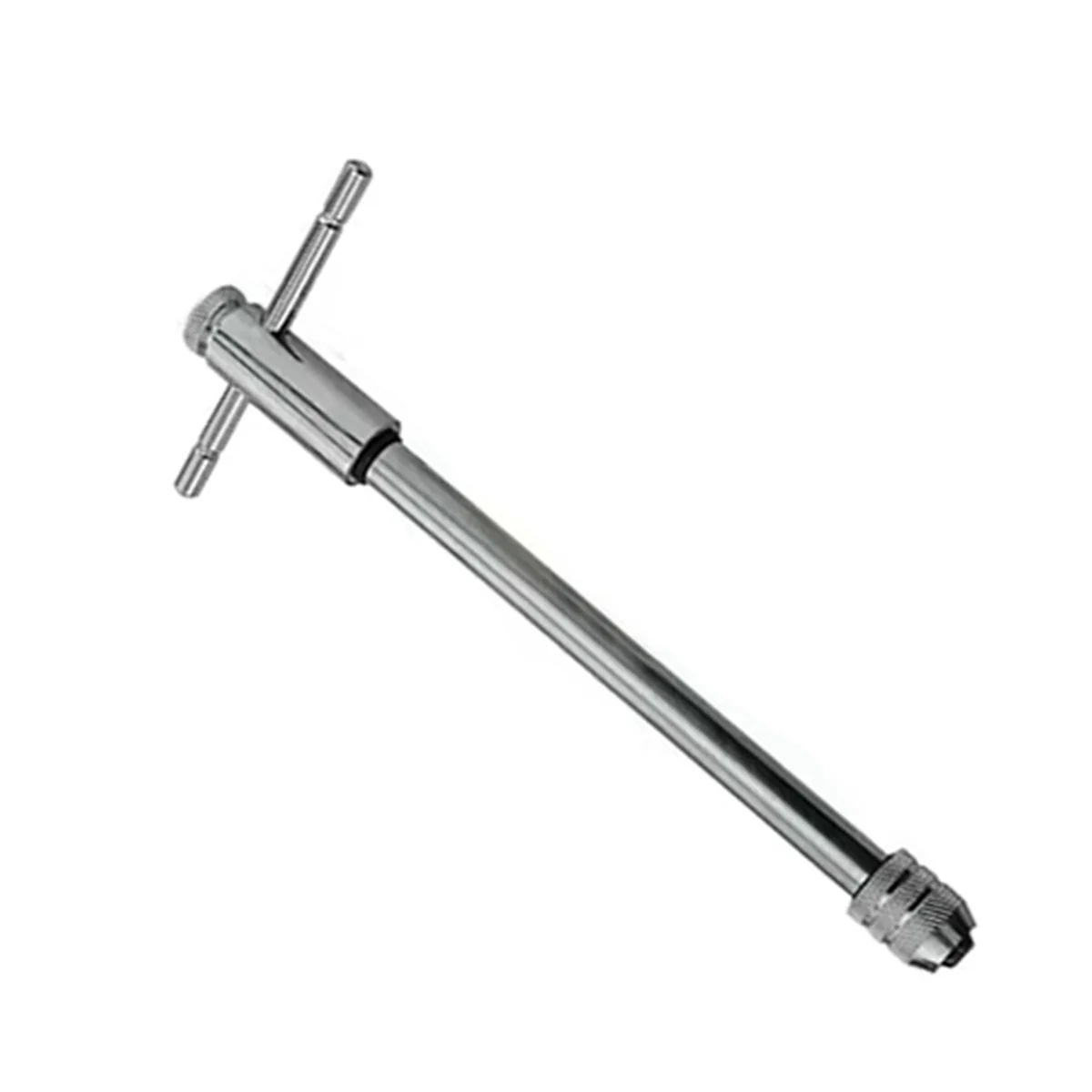 Tools Long Adjustable Silver T-Handle Ratchet Tap Wrench with 5 M3-M8 3mm-8mm Thread Metric Plug Taps