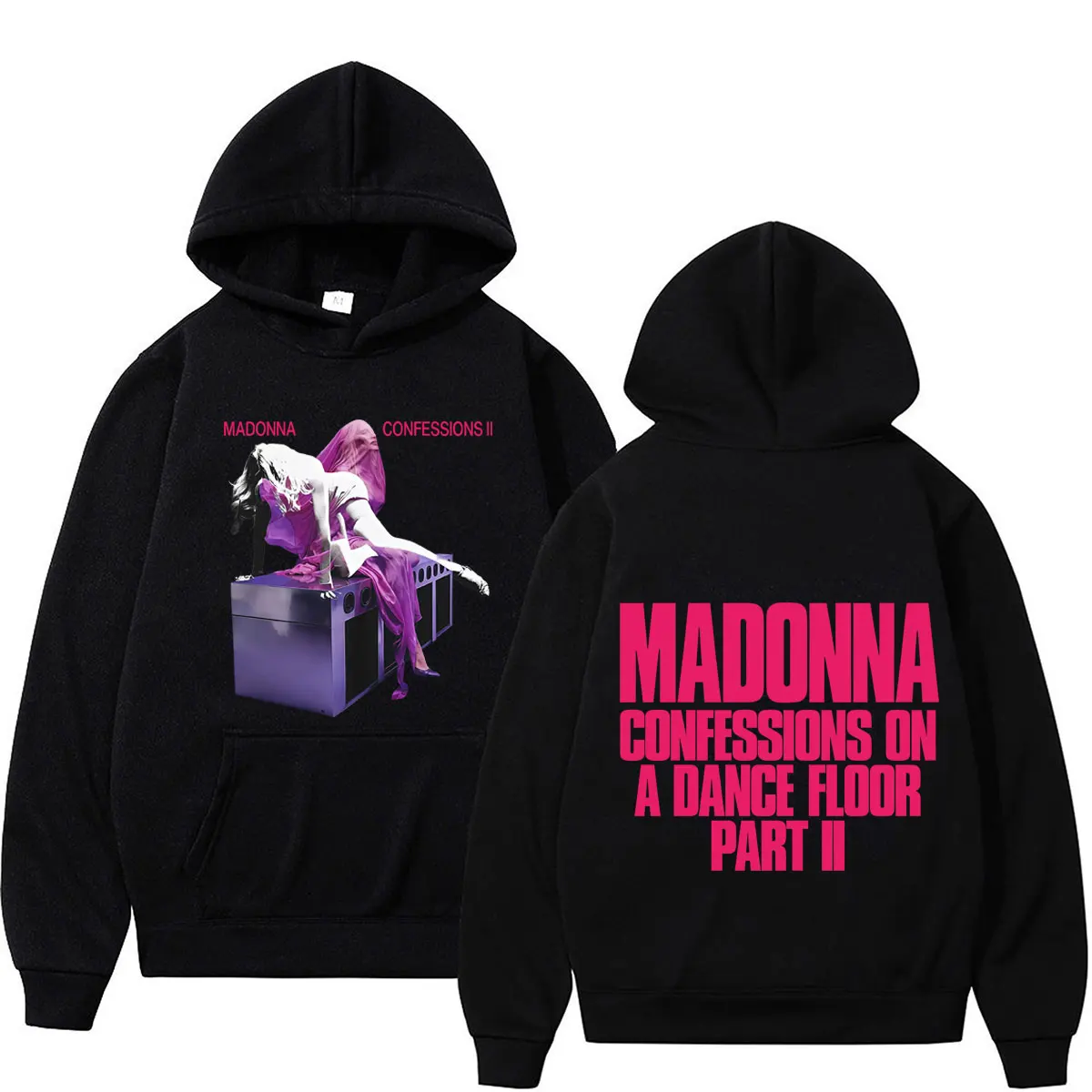 Sweat-shirt à capuche imprimé Madonna CONFESSIONS II Album Tour 2026 pour hommes et femmes, mode décontractée à manches longues, style hip-hop