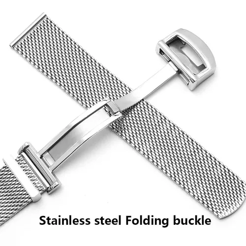 Imagen 2 del producto Pulsera de acero inoxidable de malla de Milán de alta calidad para IWC IW356505 IW356506 IW391009, correa de reloj de lujo para hombres, 20mm, 22mm