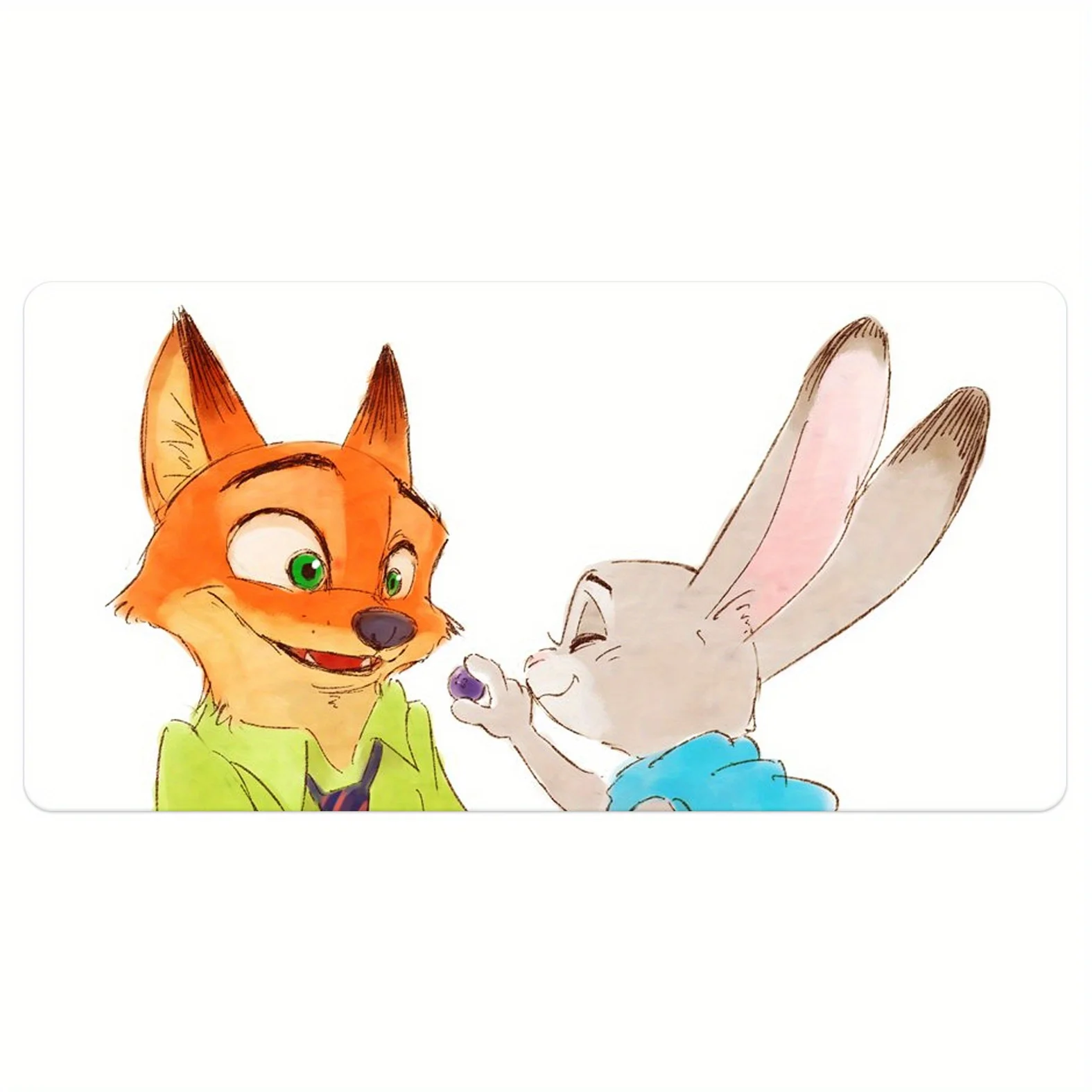 ディズニー ズートピア 公式 ジュディ・ホップス＆ニック・ワイルド マウスパッド - 滑り止めラバーベース、防水大型マウスパッド/デスクマット（PC用、Ga）