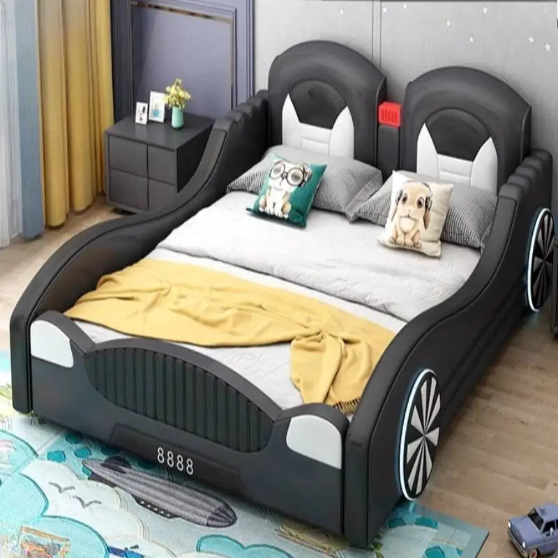 سرير أطفال أبيض بسيط فاخر وآمن وبسيط وسرير أطفال مخصص بتصميم خشبي وحديث مضاء لصب أثاث منزلي للرضع