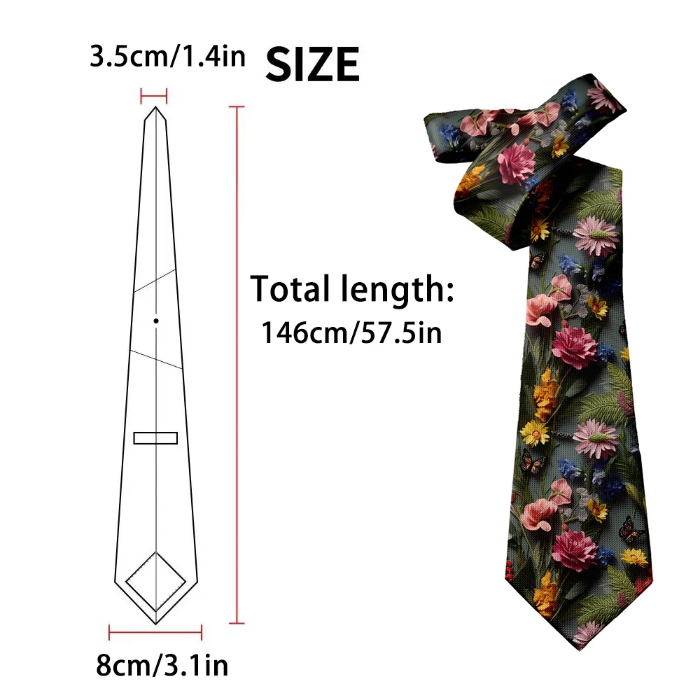 Anti-tattoo pattern printed tie men's 8cm wide casual business tea party shirt with tie knitted polyester fashion tie ladies