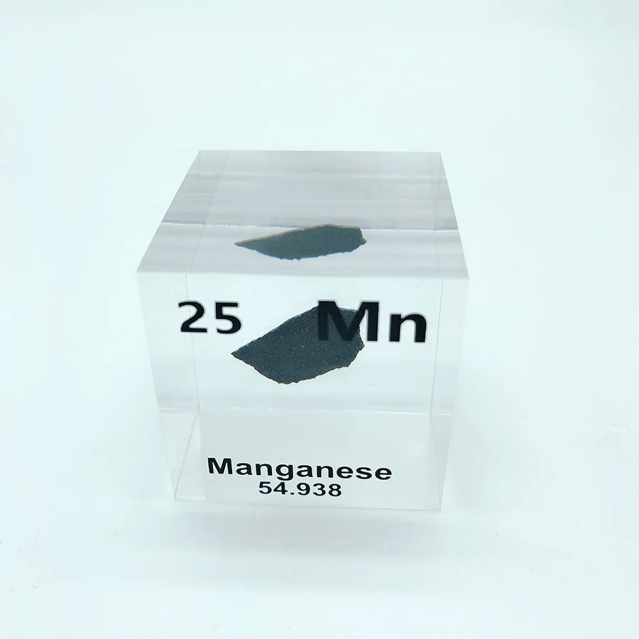 25 Manganese Cube Acrylic Real Periodic Table With Elements Embedded Science Gifts and Scientist Collections