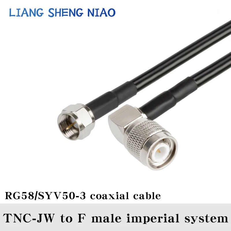 Cable Coaxial RG58 TNC macho a F macho hembra conector Pigtail Coaxial cable F a TNC a F línea de cable macho 0,3 M-30M