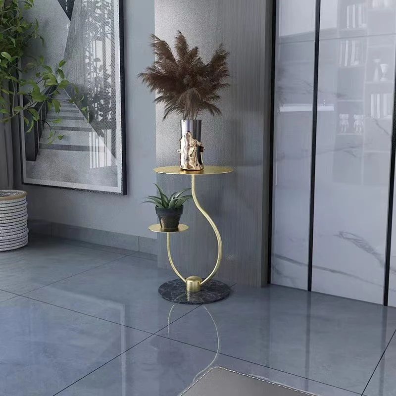 Light luxury Nordic marble flower rack, living room indoor floor-to-ceiling rack, multi-layer flower dill pot rack