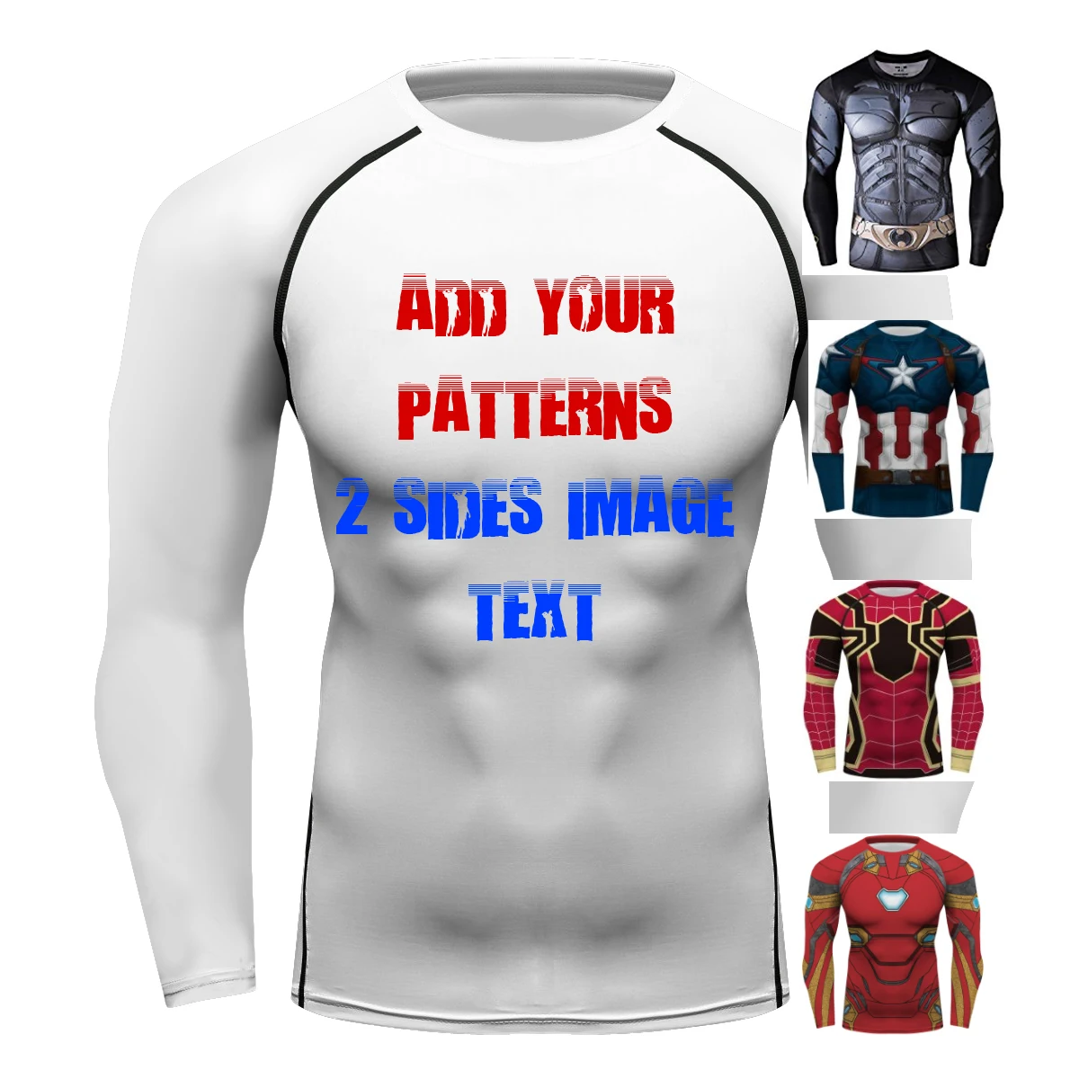 Custom Printed T-shirt Boxing Shirt Gym tshirt men Compression Shirt Tops T shirt white rashguard