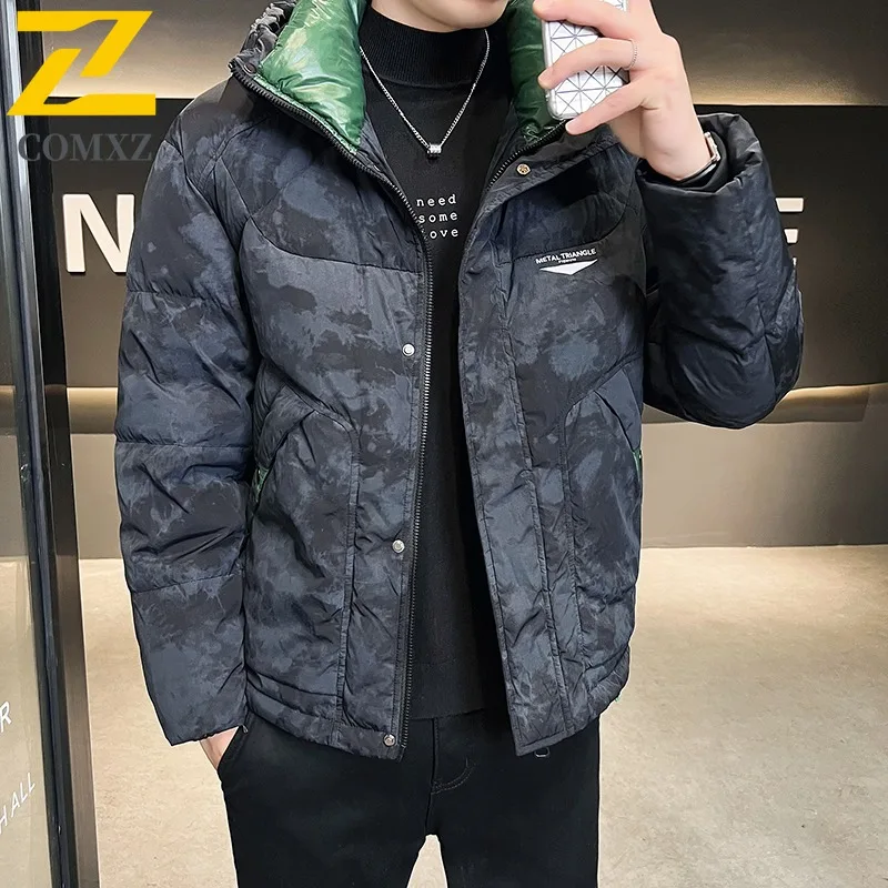 COMXZ Men Down Jacket High Fashion New Style Extreme Cold Resistant Windproof Skiing Puffer Jacket Snowy Thick Warm Parker Coat