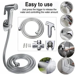 Toilet Brush Handheld Spray Gun Sprayer Kit DN15 Stainless Steel Hand Bidet Faucet for Kitchen Shower Multipurpose