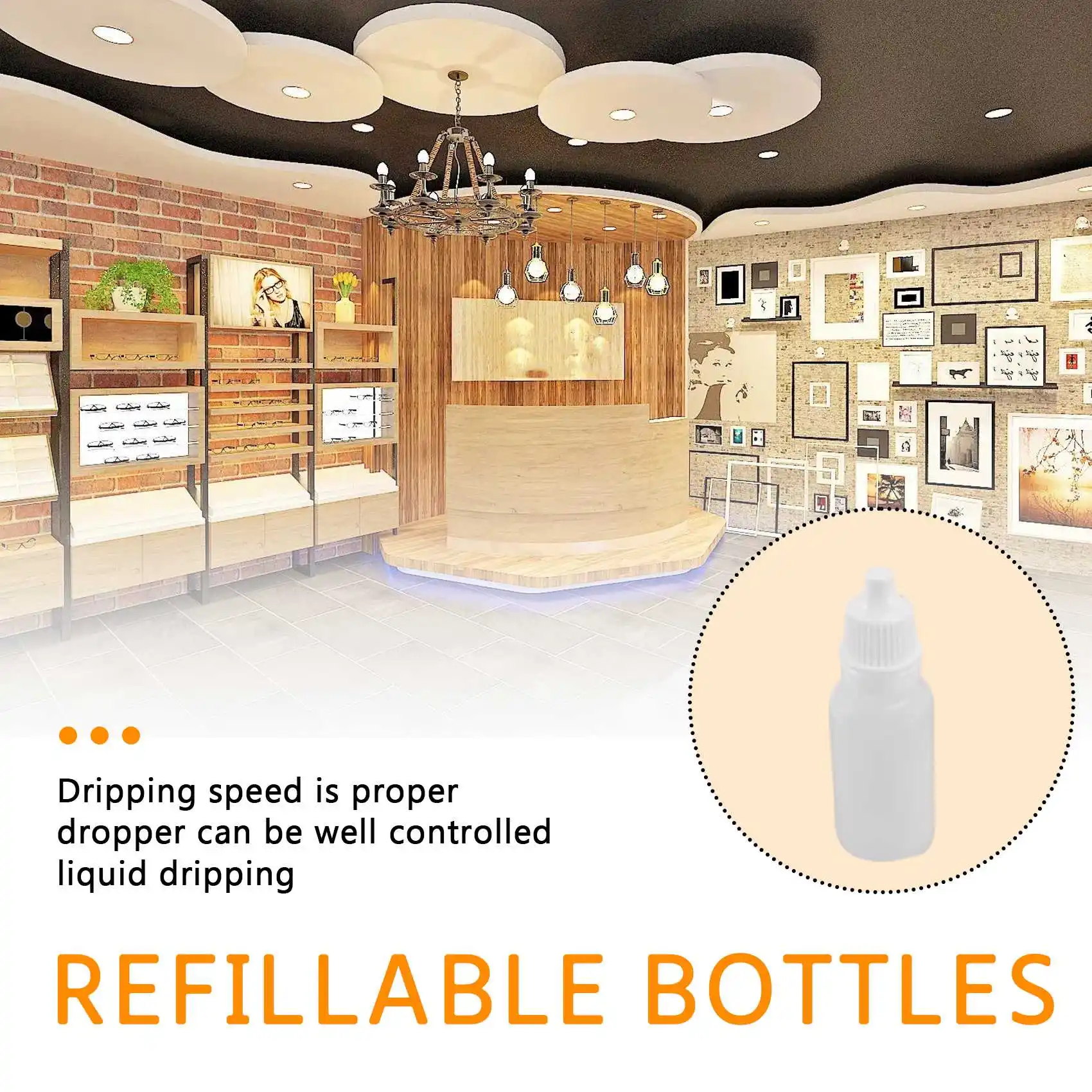 BHBL 100PCS 15Ml Empty Plastic Squeezable Dropper Bottles Eye Liquid Dropper Refillable Bottles