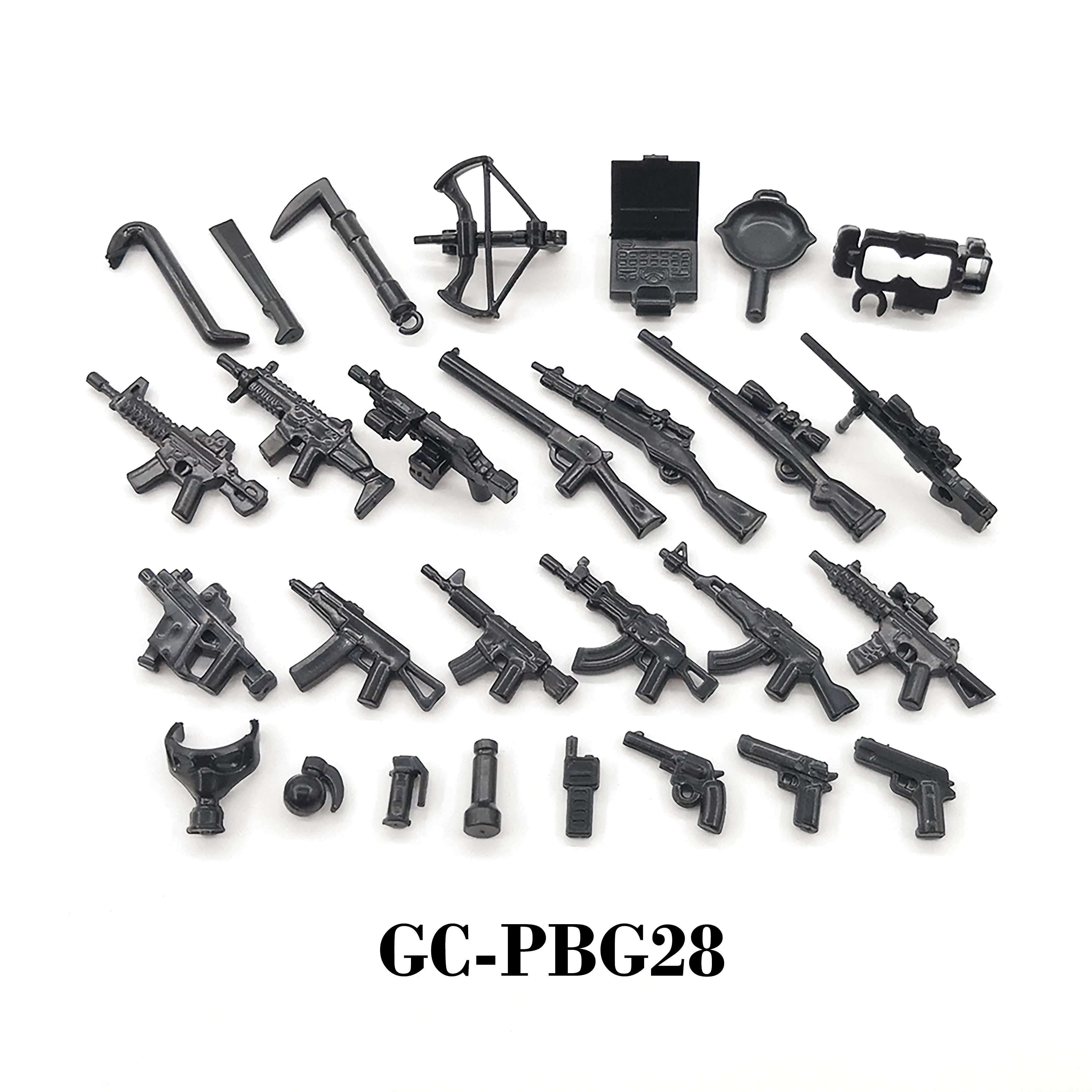 DIY Military Guns Weapons Pack H416 AK Modern Warfare Soldier Figure WW2 Model Building Block Brick Playmobil Children Kid Toy