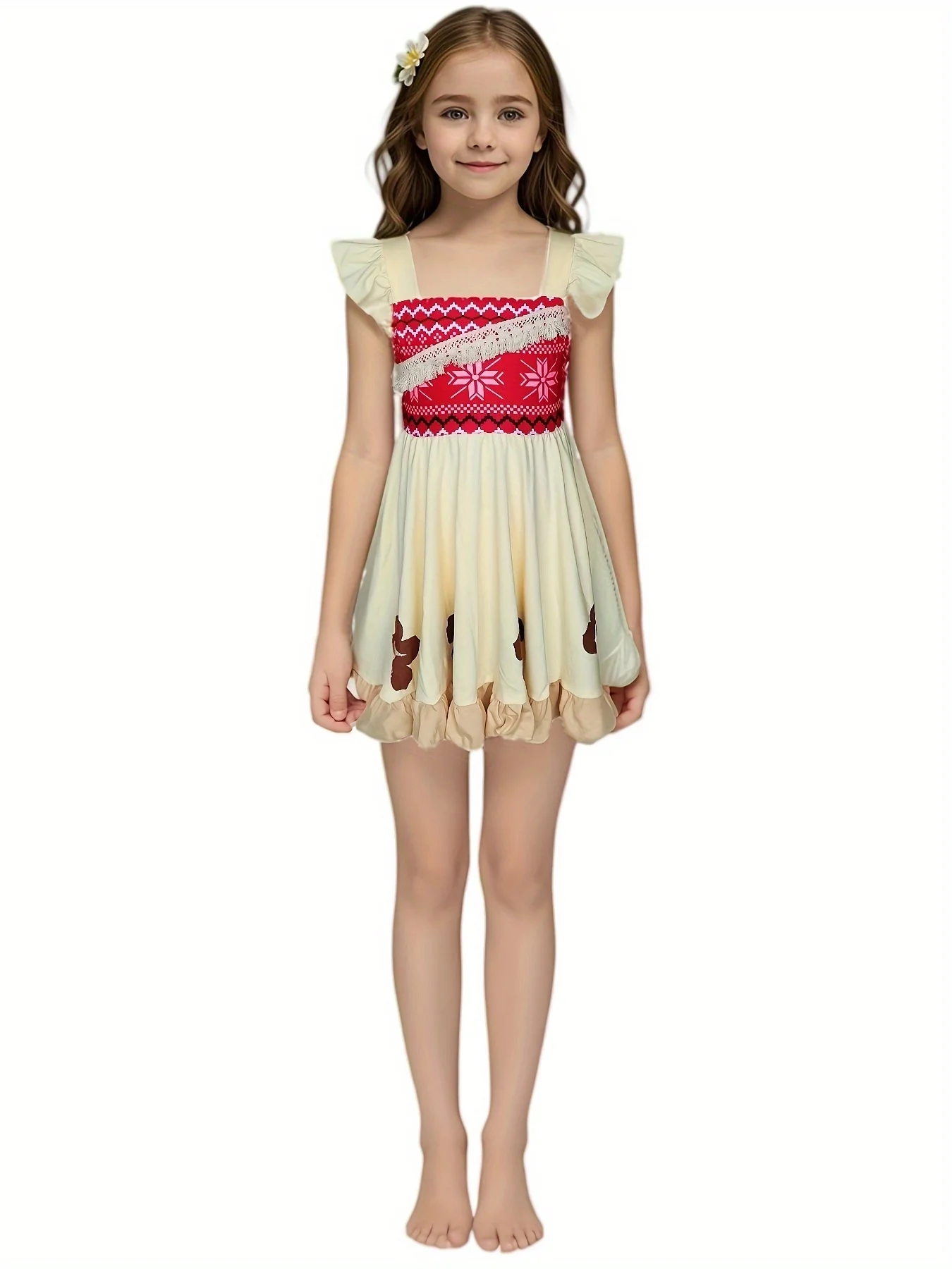 Girl Princess Dress Softest Everyday Wear Belle Aurora Ice Queen Moana Summer Birthday Costume Dress Christmas Cosply Dress
