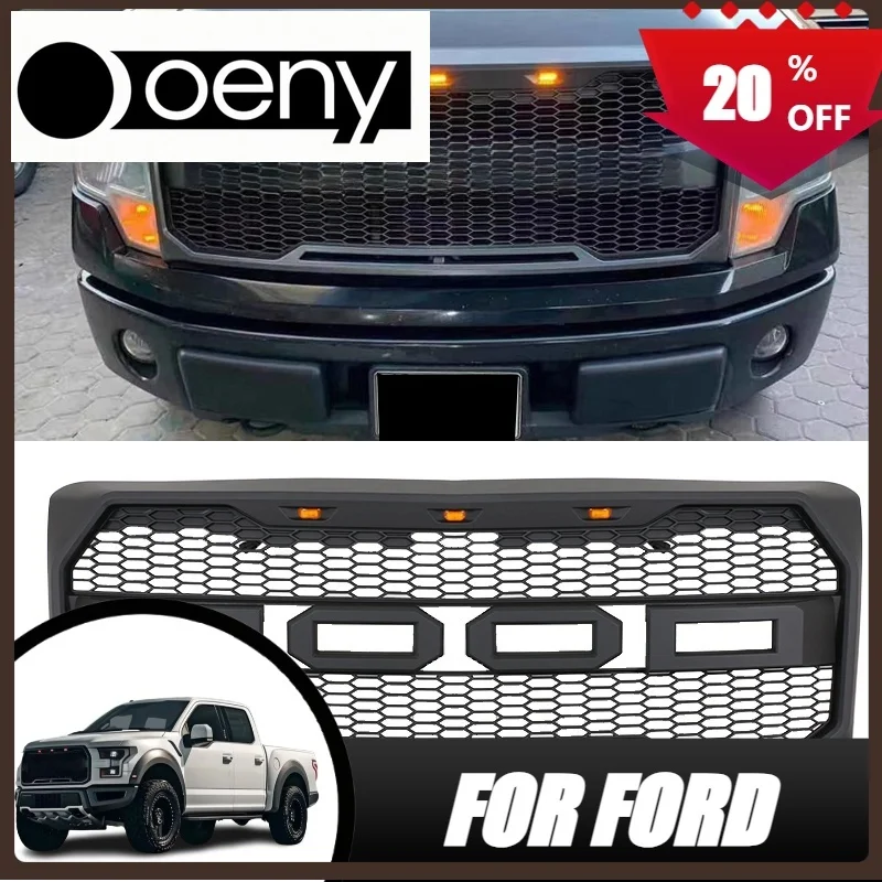 Подходит для передней решетки с подсветкой подходит для Ford F150 Raptor F-150 2009-2014 гг., черная решетка Подходит для передней решетки с подсветкой подходит для Ford F150 Raptor F-150 2009-2014 гг., черная решетка