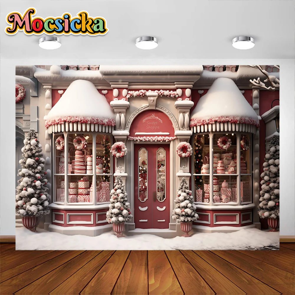 

Mocsicka Christmas Photography Backdrop Pink Castle Gifts Baby Portrait Photographic Family Party Backgrounds Photo Studio Props