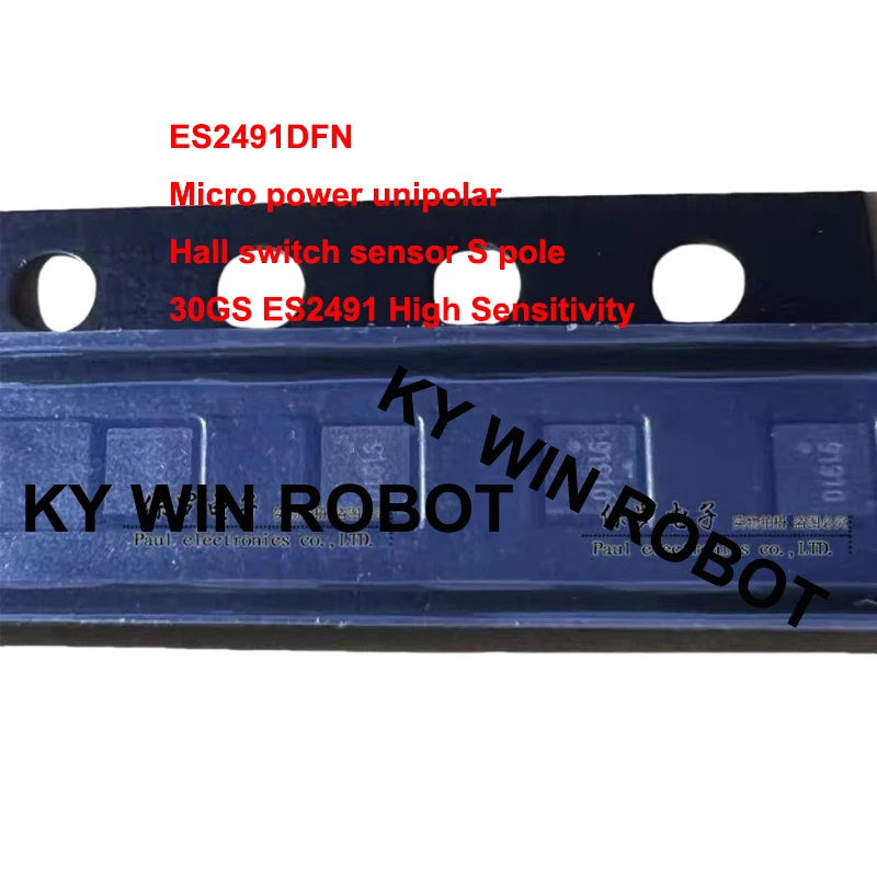 

2PCS/LOTS ES2491DFN Micro Power Monopolar Hall Switch Sensor S Pole 30GS ES2491 High Sensitivity IC Electronic components