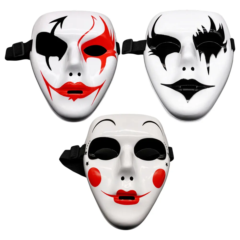 

3 Pcs Halloween Decor Hand Painted Mask Full Face Masquerade Masks Makeup Costume Props Cosplay Party for Head Miss