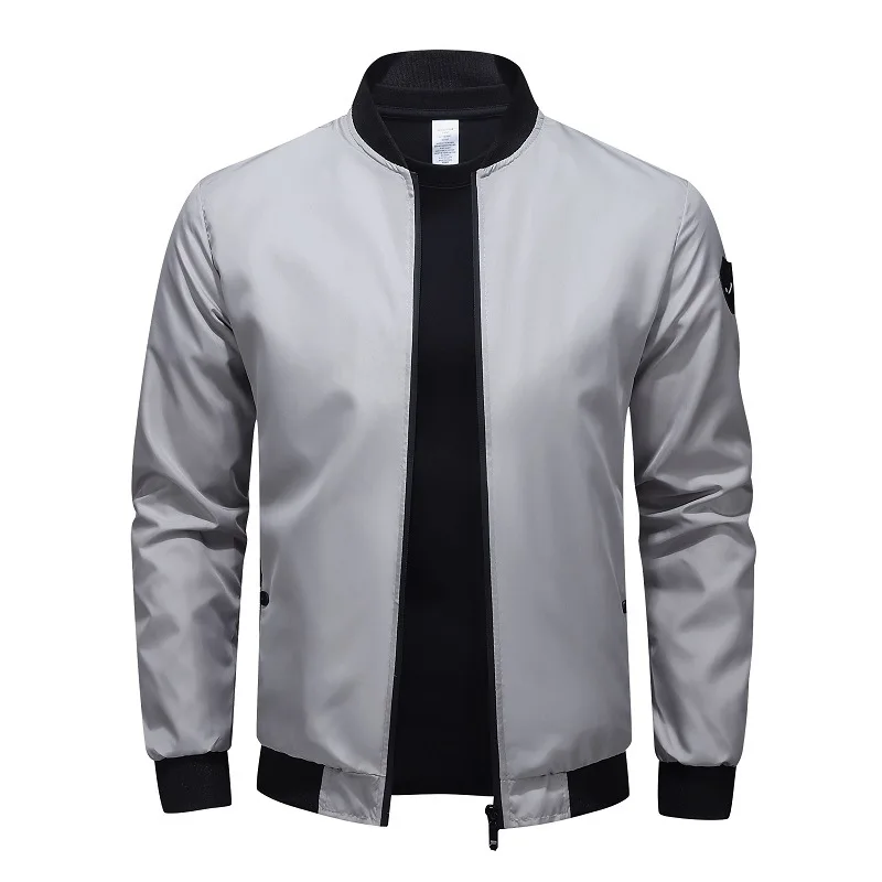 

New Men's Casual Jacket Spring Autumn Thin Coat Lightweight Plain Color Zipper Outerwear Windbreaker Streetwear Fashion