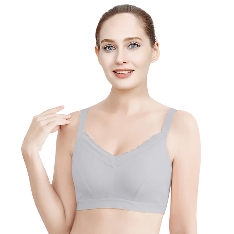 6052 Silicone Breast Forms Fake Breasts Mastectomy Bra with Pockets for Artificial Breast Prosthesis Woman Without Steel Ring