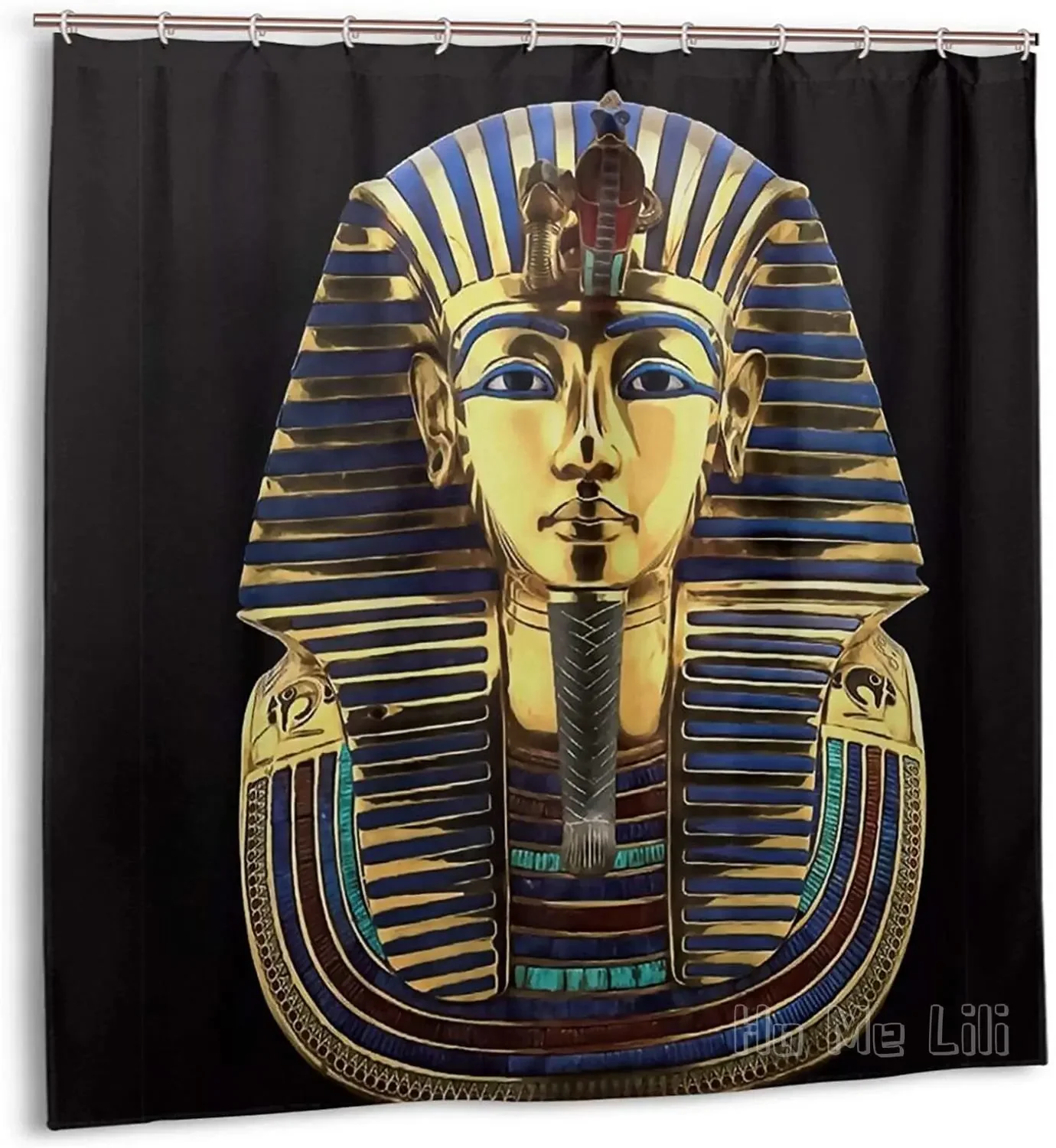 King Pharaoh Tutankhamun Egypt Tut Egyptian Shower Curtains Waterproof Polyester With 12 Hooks