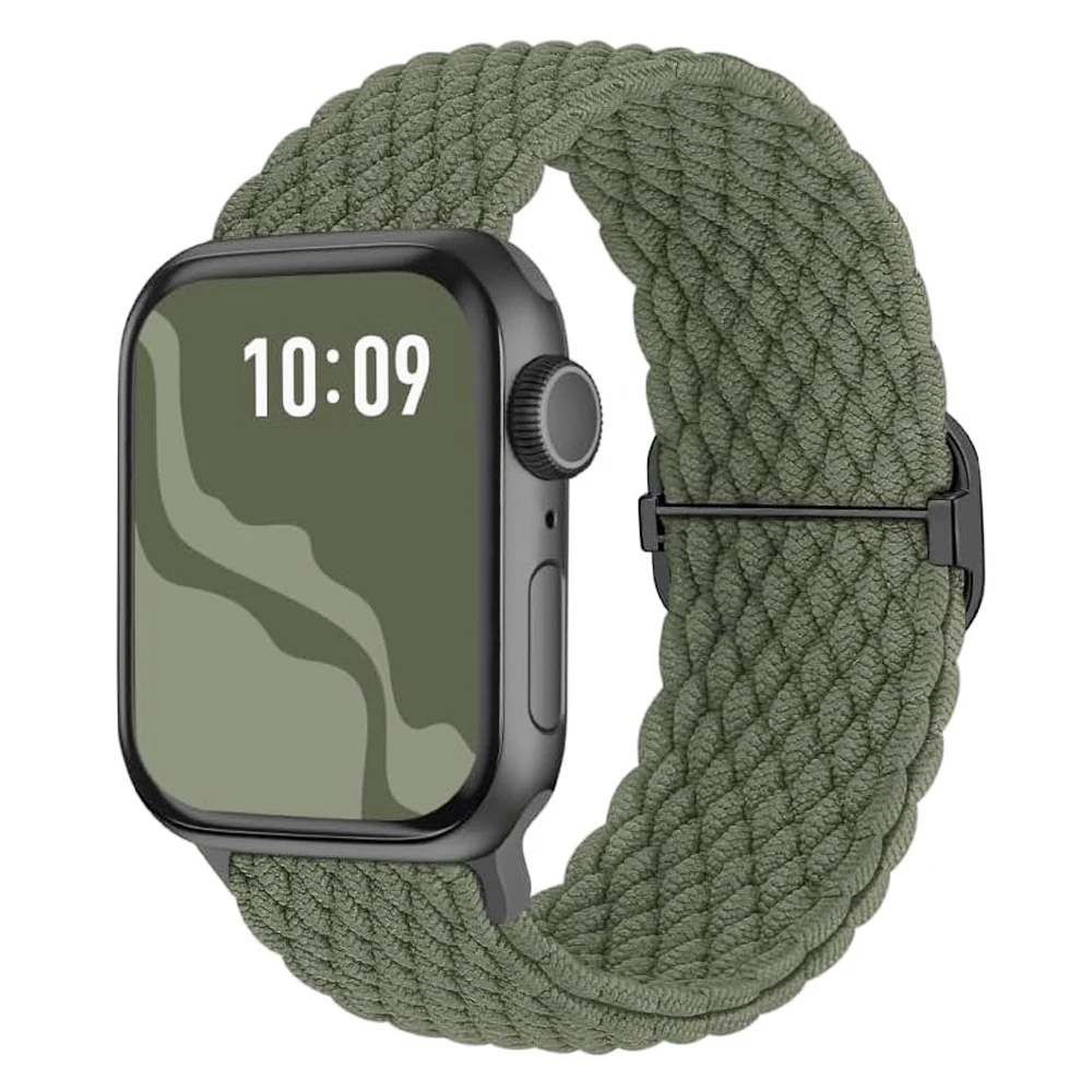 For Apple Watch Band 38mm 40mm 41mm 42mm 44mm 45mm Ultra Ultra 2 49mm Braided Stretchy Solo Loop Nylon iWatch 9 8 7 6 SE 5 4 3