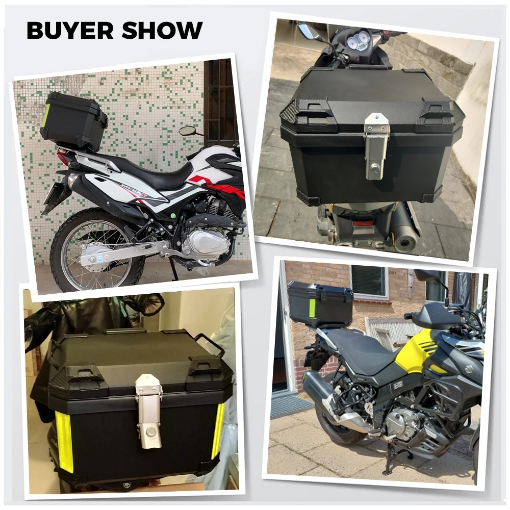 45L Box Universal Motorcycle Rear Luggage Trunk Storage Moto Top Case Tool Box Waterproof Helmet Key Lock Tail Toolbox