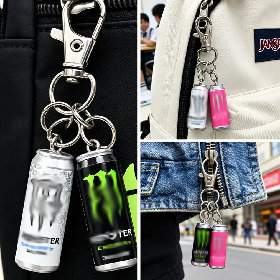2027 Mini-Getränkedosen-Anhänger 7 Farben Harz-Getränke-Charm Schlüsselanhänger Niedliches Taschen-Accessoire Originelles Geschenk