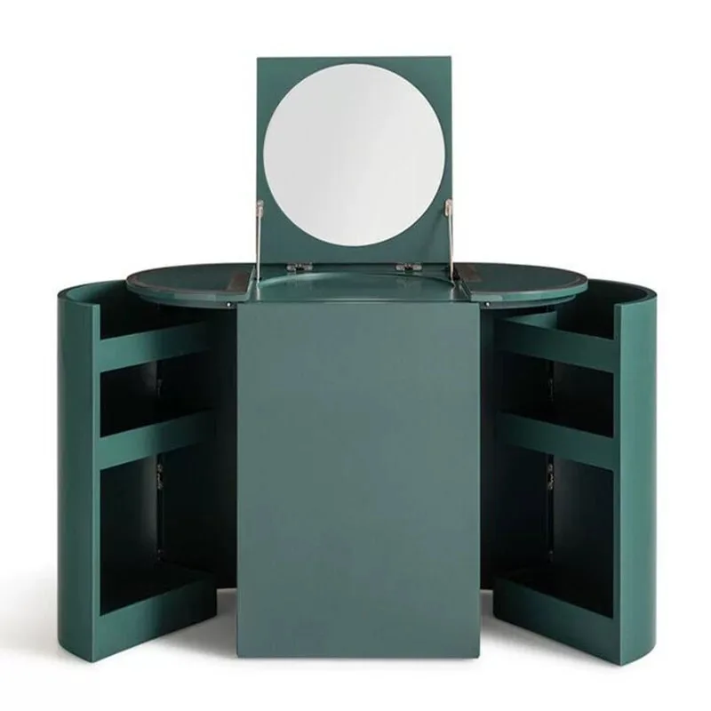 Italian light luxury solid wood dresser high-end villa home bedroom creative locker art with mirror dressing table