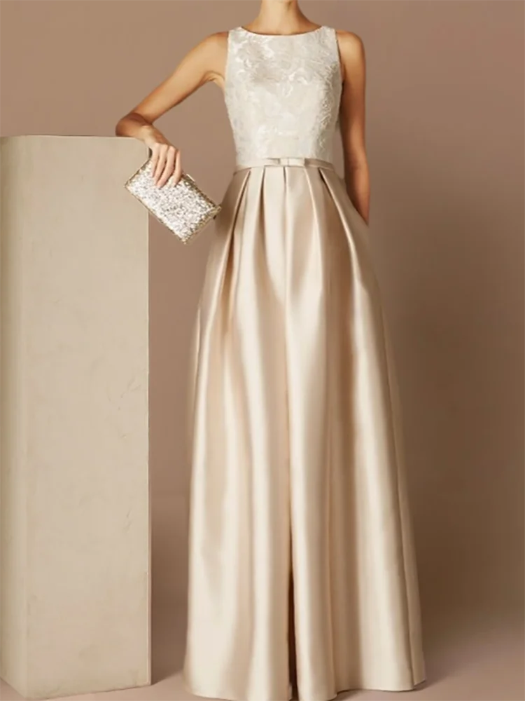 Evening dresses  A-Line prom dresses O-Neck Sleeveless Sweep train فساتين سهرة dress 2024 dresses for special occasions