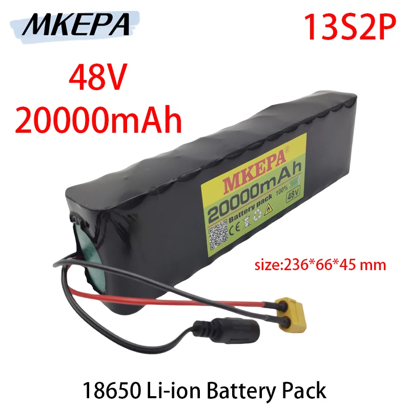 

13S2P 48V 20Ah Electric Scooter Battery Pack 18650 Lithium Ion Battery 1000w Electric Scooter E-bike Conversion Kit BMS +Charger