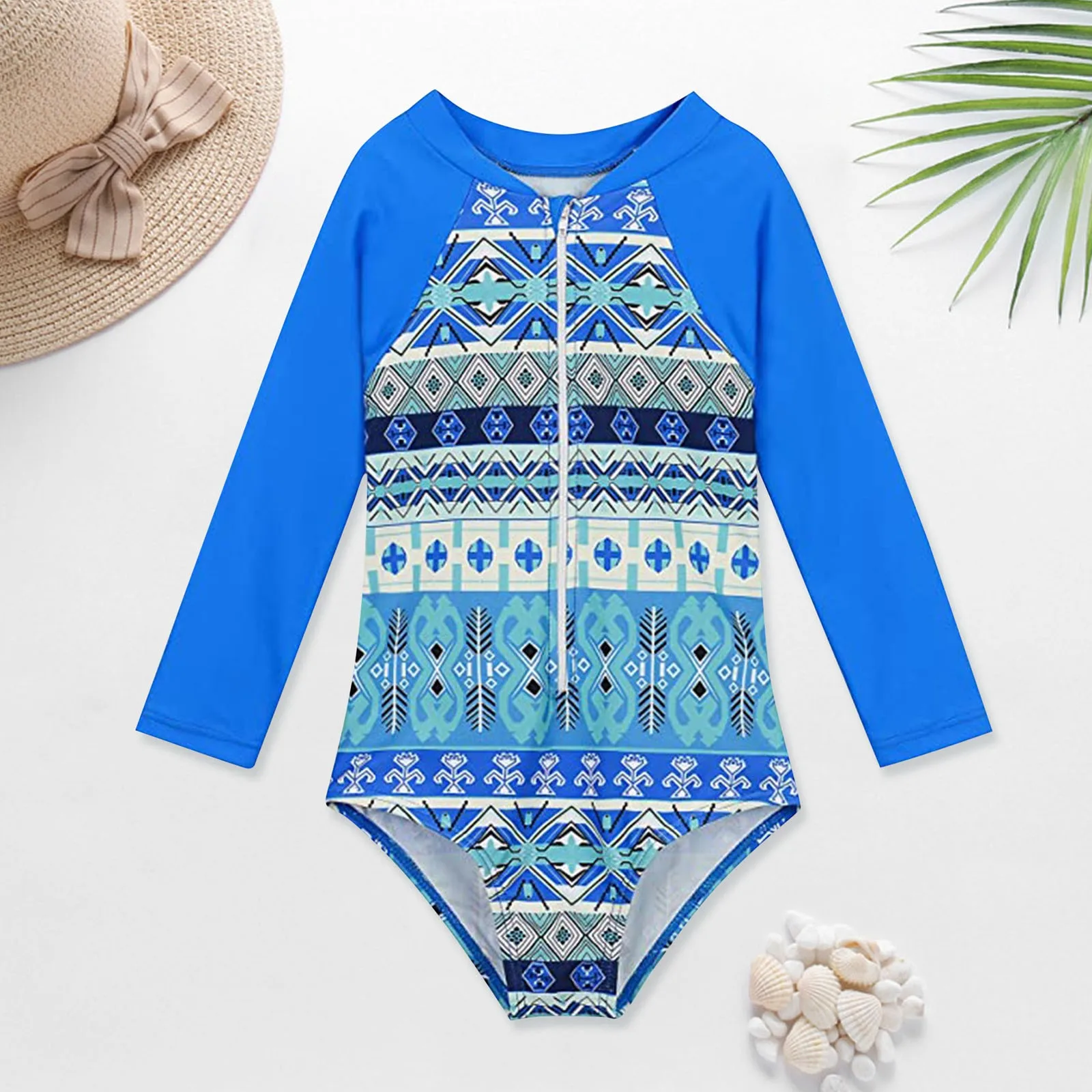 Anime Girl Bathing Suit Baby And Toddler Girls Swimsuit Rash Guard Long Sleeve 1 Piece Zipper Bathing Suits Upf City Thread Girl