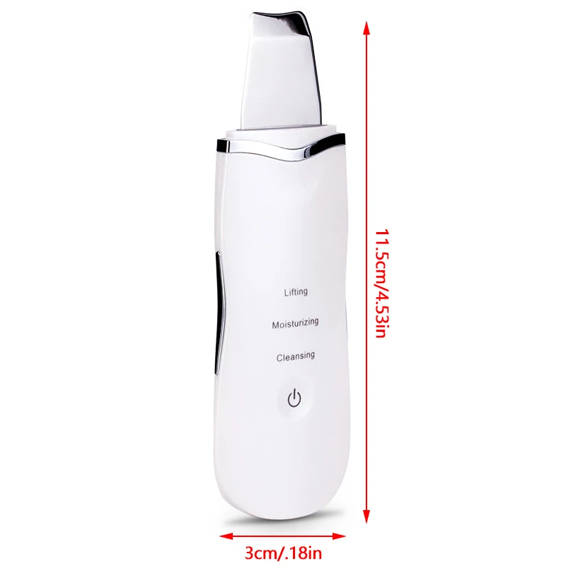 Ultrasonic Skin Scrubber การสั่นสะเทือน Face Spatula Blackhead Remover พลั่วทําความสะอาด Cavitation Peeling Facial Lifting Skin Care เครื่องมือ