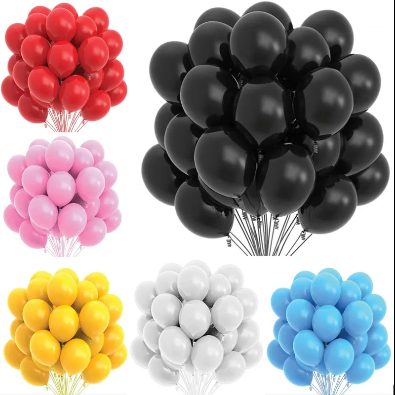 10/12inch Black Pink Red Balloons Latex Balloon Birthday Party Decor Adult Wedding Decoration Helium Globos Baby Shower Balloon