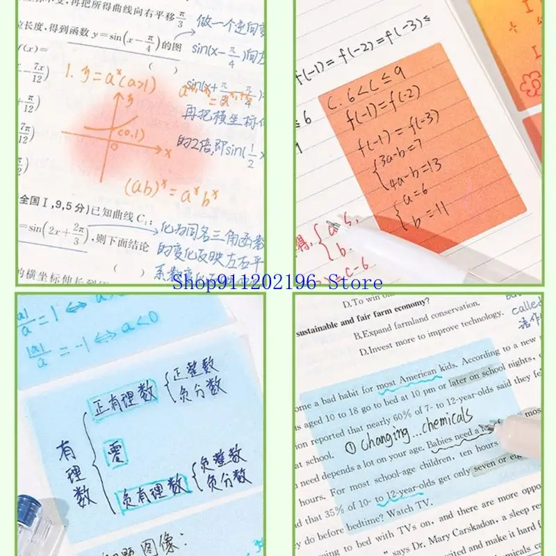P82A 150 Sheets Pearlescent Sticky Notes Paper Pull Out Notes Paper Pad Reminder on Book Notebook Calender Fridges Computer