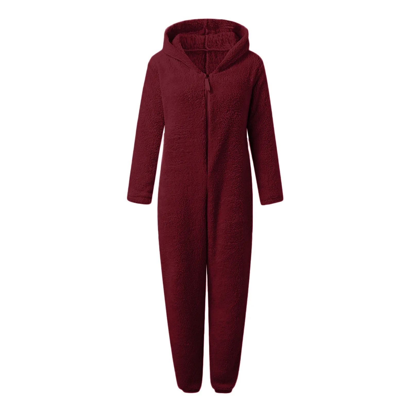 Pyjama en peluche à capuche avec fermeture éclair pour femme, grenouillères, vêtements de nuit, combinaison, oreille de chat, sourire chaud, document solide, mignon, grande taille, hiver, 2024