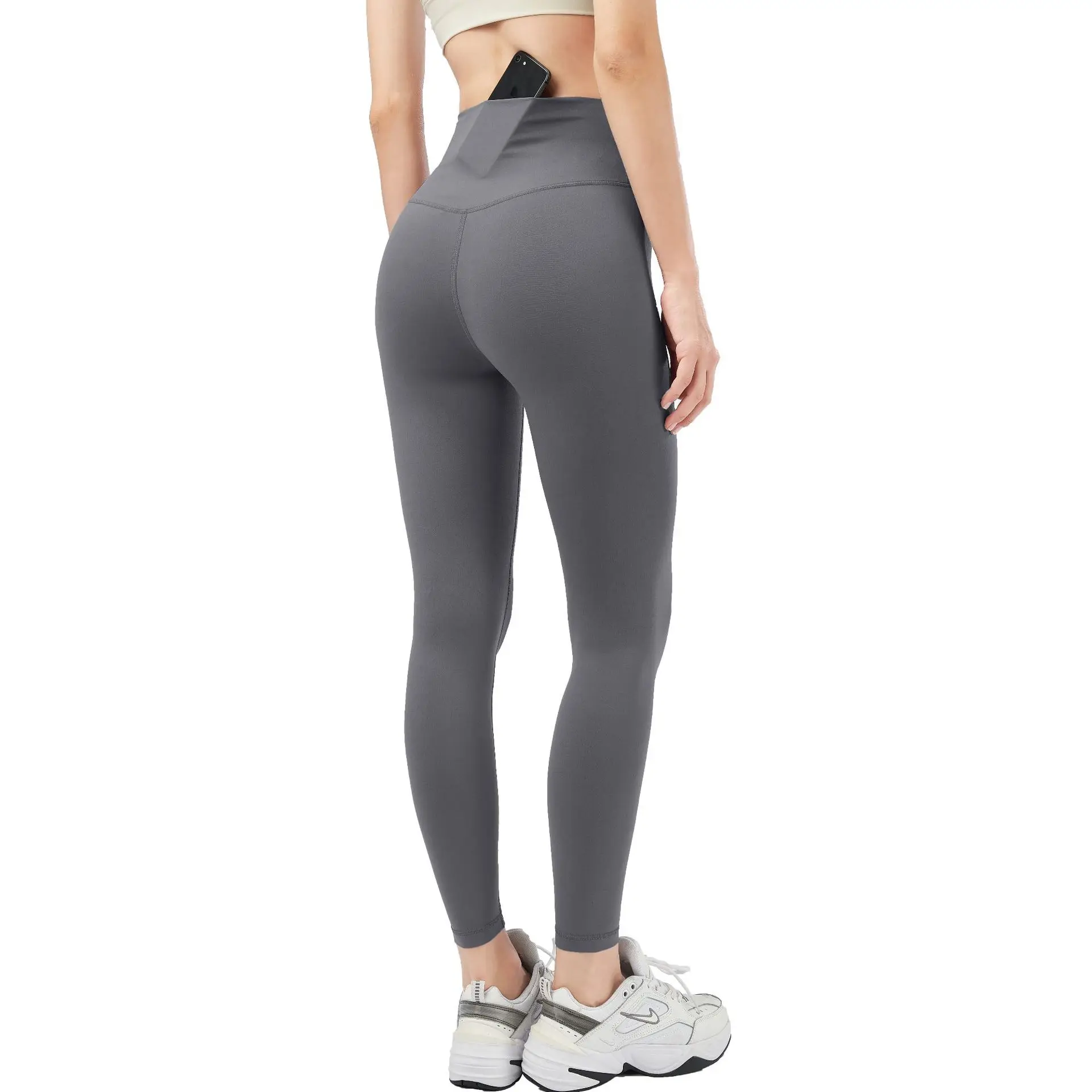 PROMOTE-Pantalon de sport en nylon souple pour femme, legging de yoga, respirant, vêtement athlétique de cyclisme