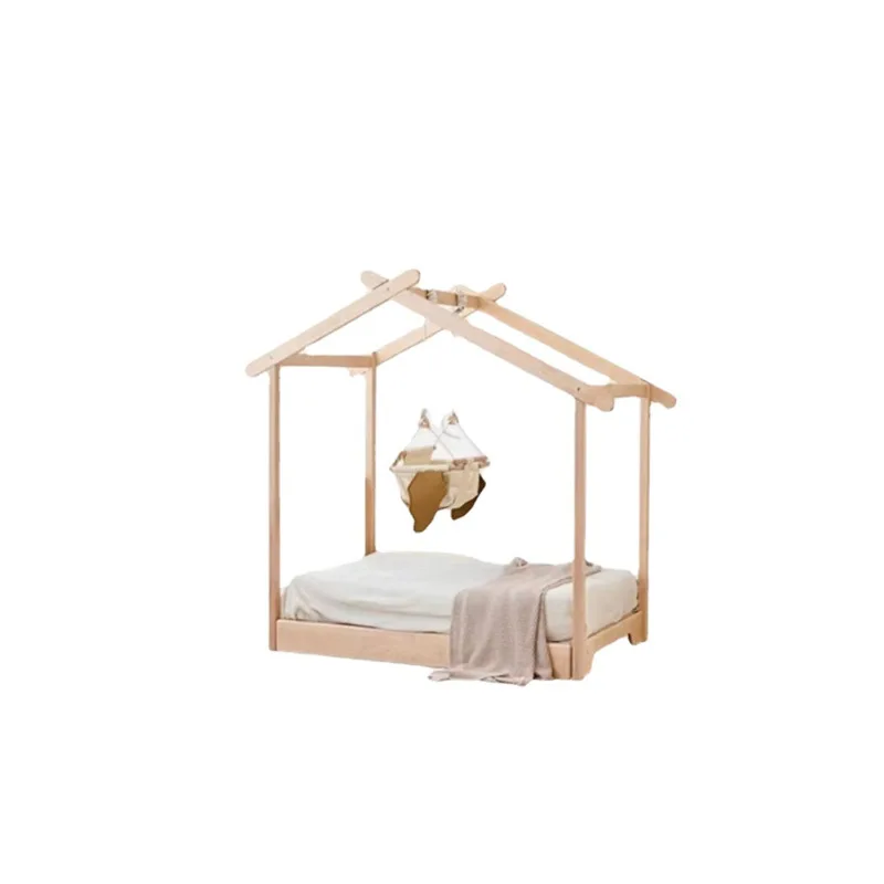 Solid wood bed, eco-friendly retractable house bed, boys, girls