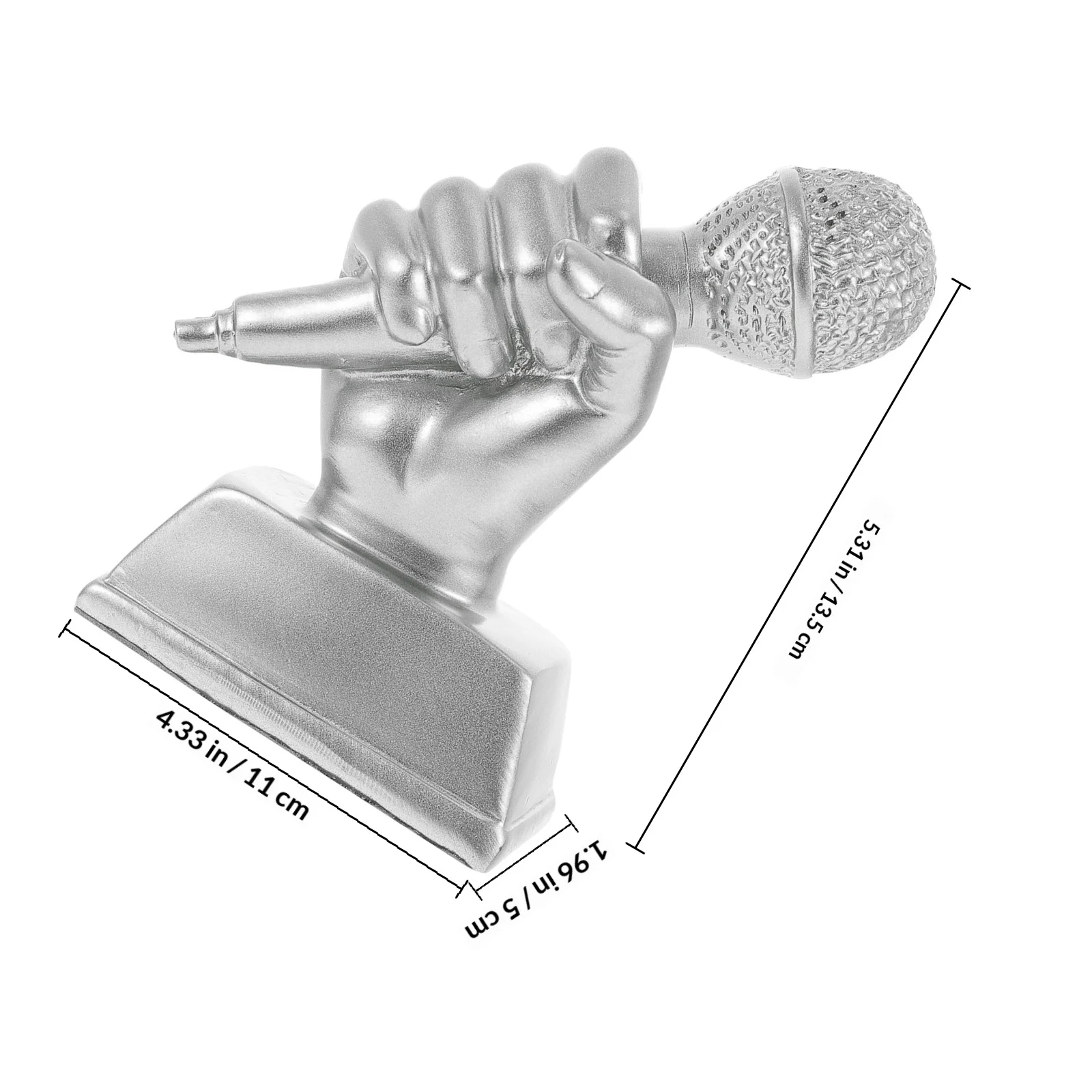 Muziek Trofee Standbeeld Microfoon Award Zingen Competitie Hars Decoratieve Eerprijs