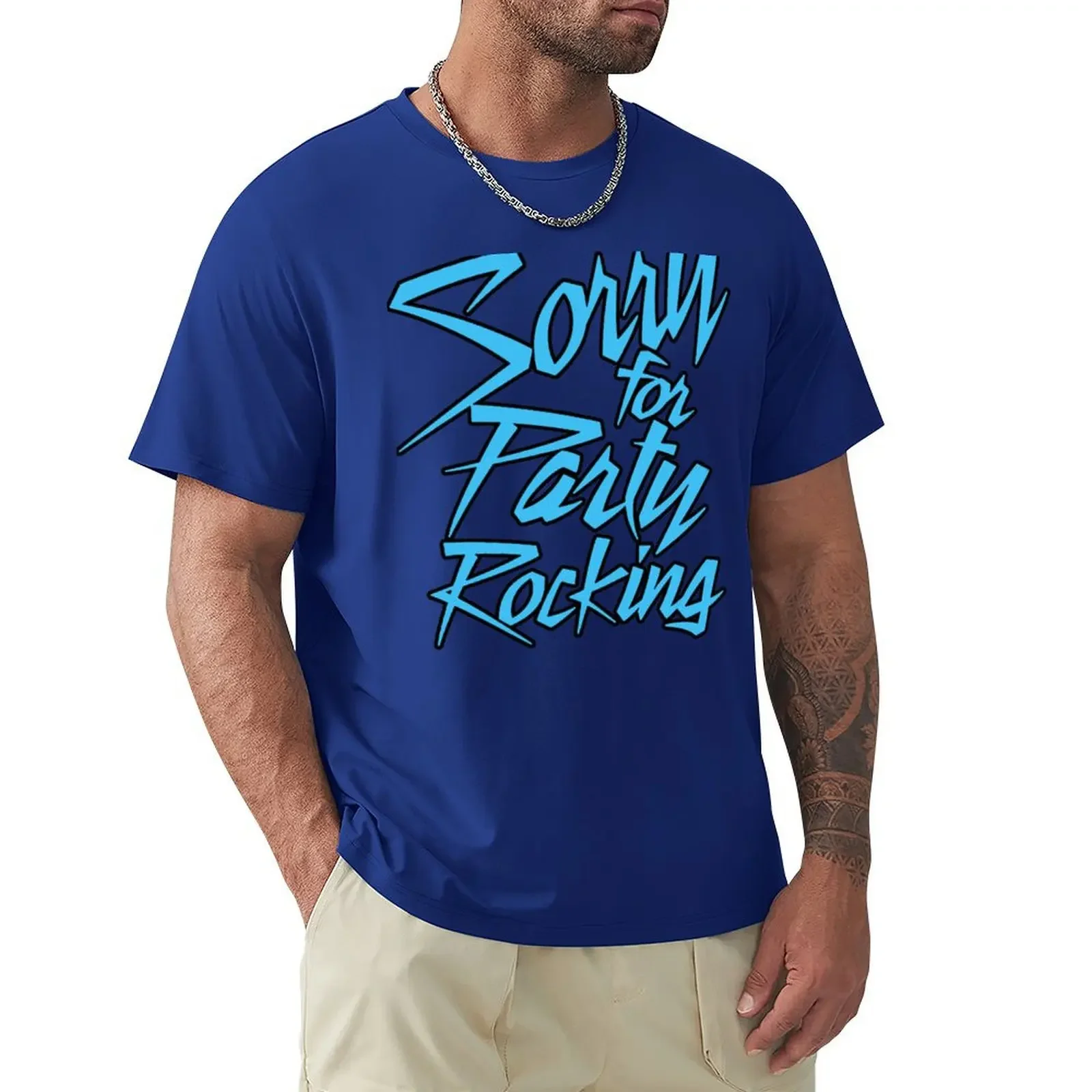 Sorry For Party Rocking T-shirt sports fans tops boys whites mens graphic t-shirts hip hop