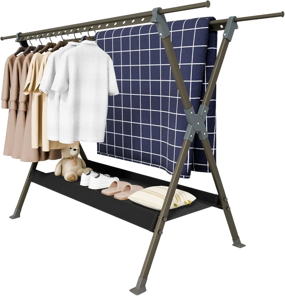 

90 Inches Outdoor Clothes Drying Rack Foldable,Retractable Large Drying Rack Clothing