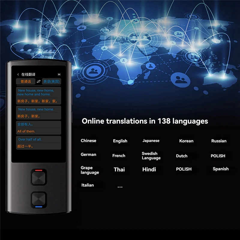 

Exquisite Workmanshipp-138 Languages Wifi Online And Offline Voice Translator Accurate Translation Recording To Text For Oversea