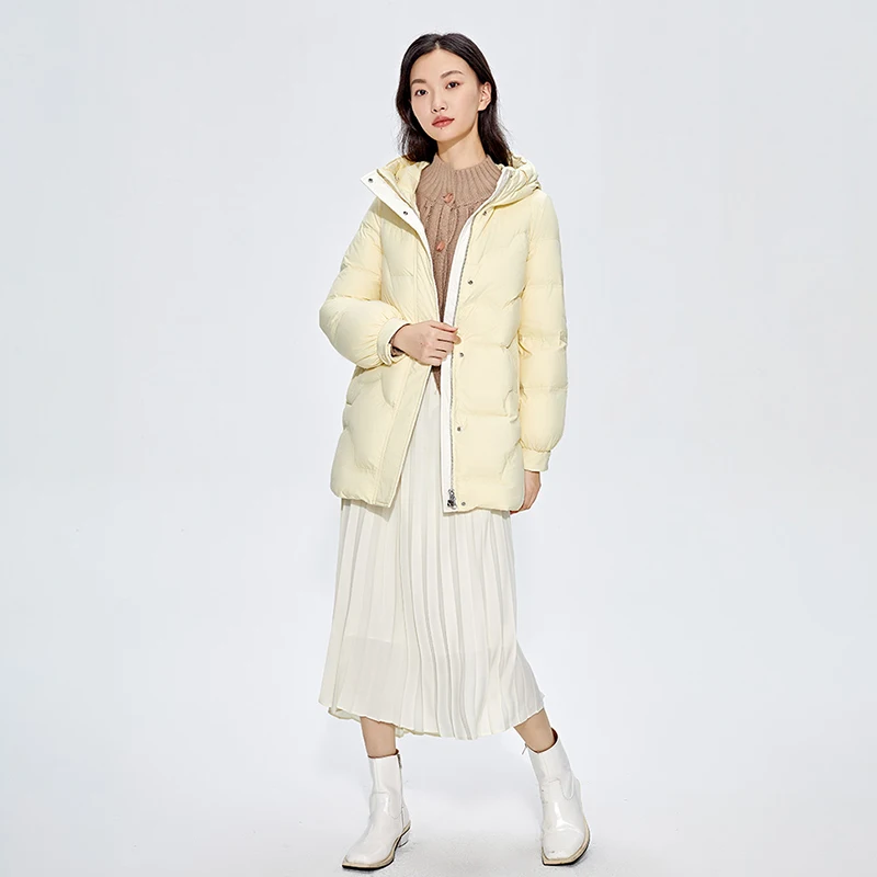 เสื้อแจ็คเก็ตพัฟเฟอร์มีฮู้ดทรงโคโคนสำหรับผู้หญิง รุ่น Y289177Y ของ Chericom ดีไซน์ทันสมัย ความยาวปานกลาง ให้ความอบอุ่น พร้อมซิปด้านหน้า