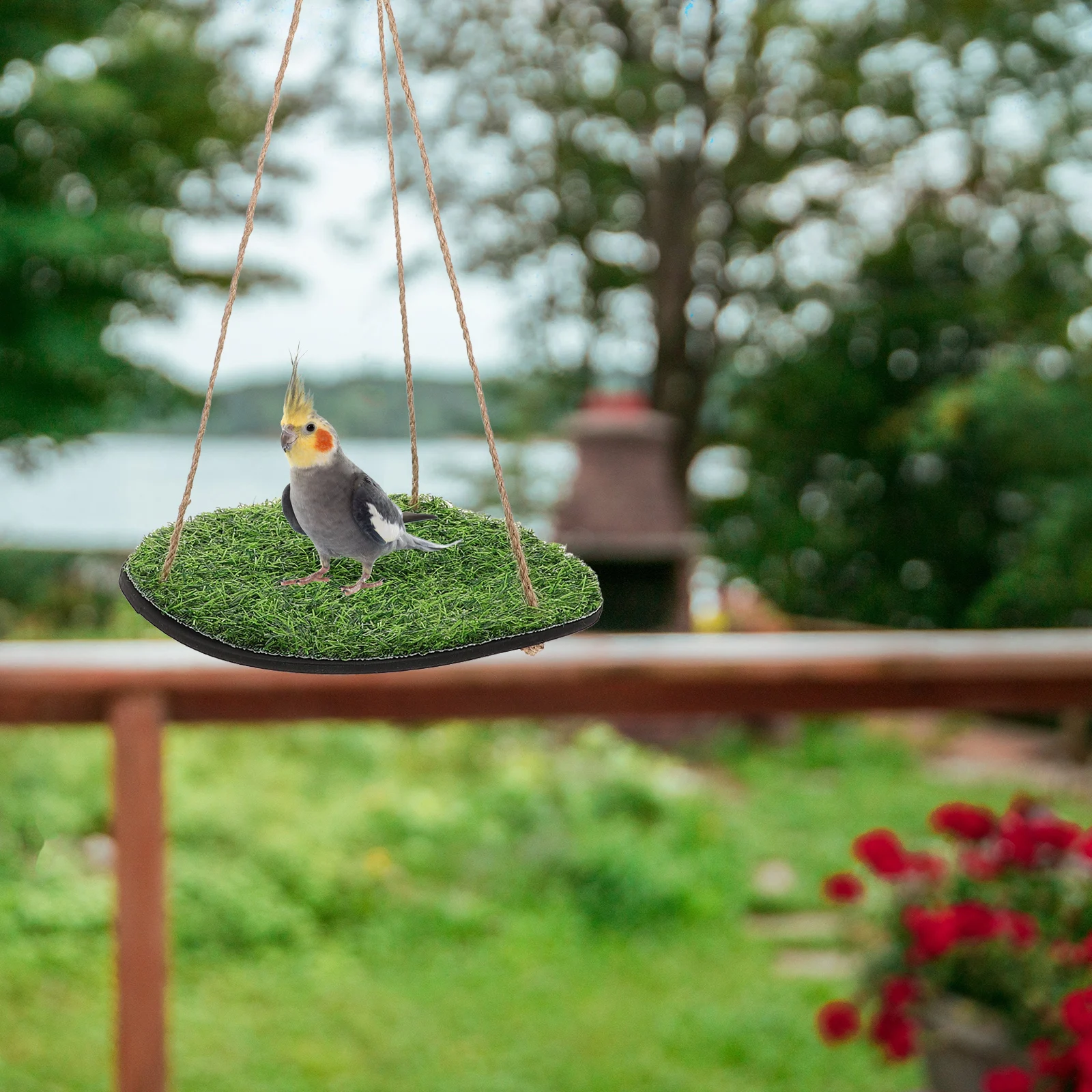 

1pcs Hammock Artificial Grass Swing Mat Basking Platform Bearded Dragons Cockatiel Toys Lizard Bed Parrot Accessories Bird Perch