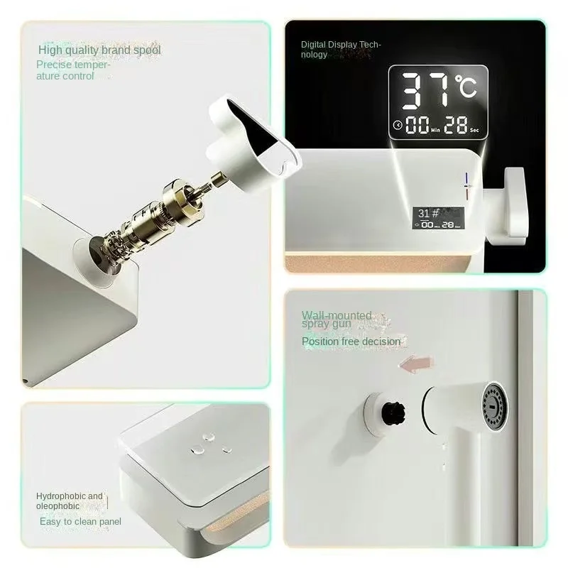 Новинка 2025 года, набор насадок для душа/интеллектуальный цифровой дисплей, красочная атмосфера, свет, корпус, медный материал, повышающая насадка для душа