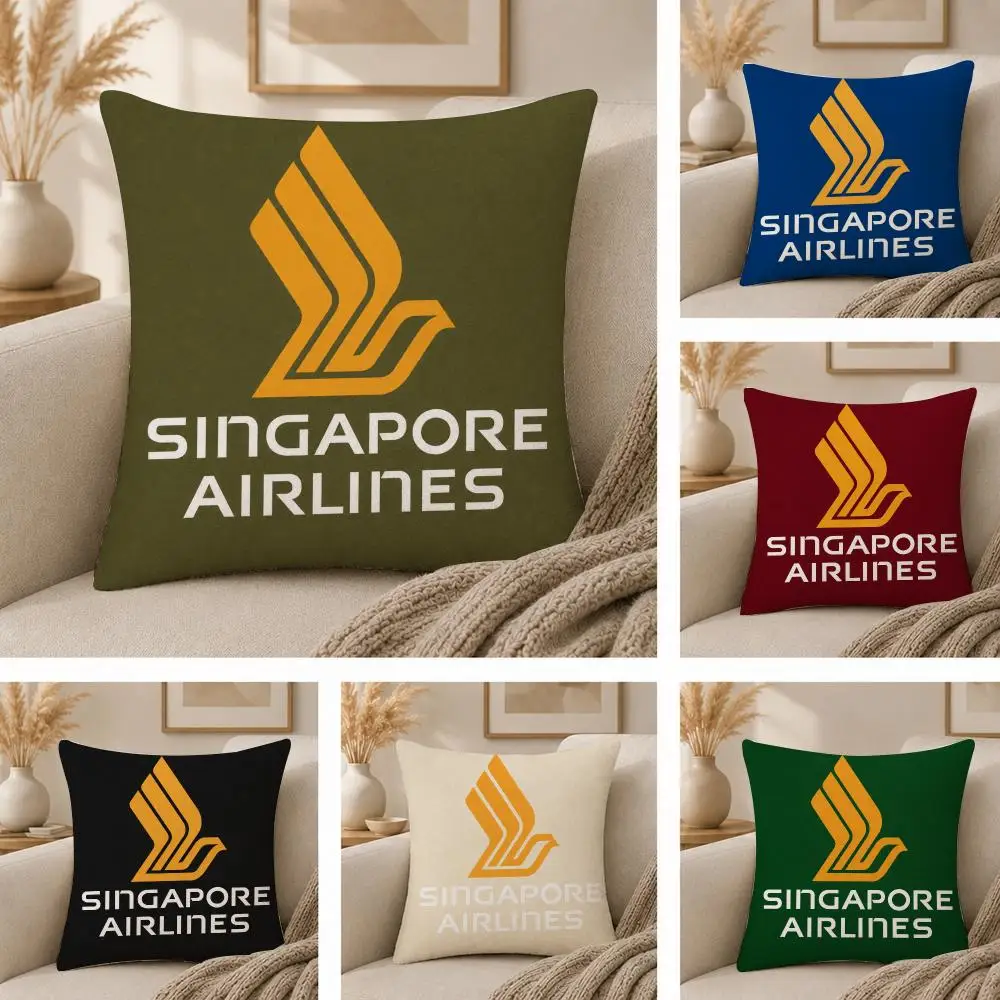 Singapore A-Airlines Cushion Cover  Plush Fabric Soft Double Sided Print Sofa Cushion Cover Throw Pillow Covers